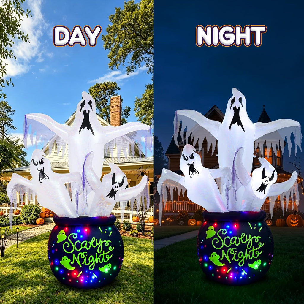 8ft halloween inflatables outdoor decorations scary large ghost, side view