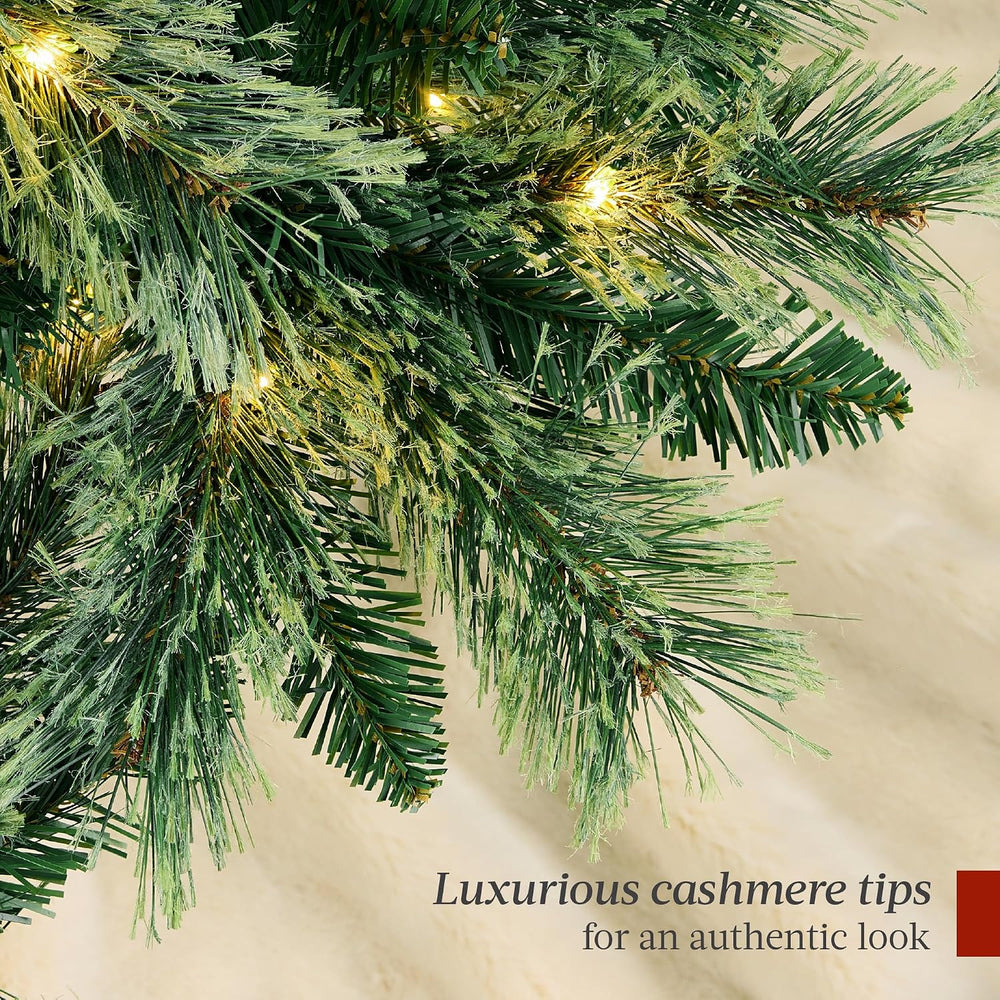 Best Choice Products 7.5ft Pre-Lit Cashmere Christmas Tree, Premium Artificia...