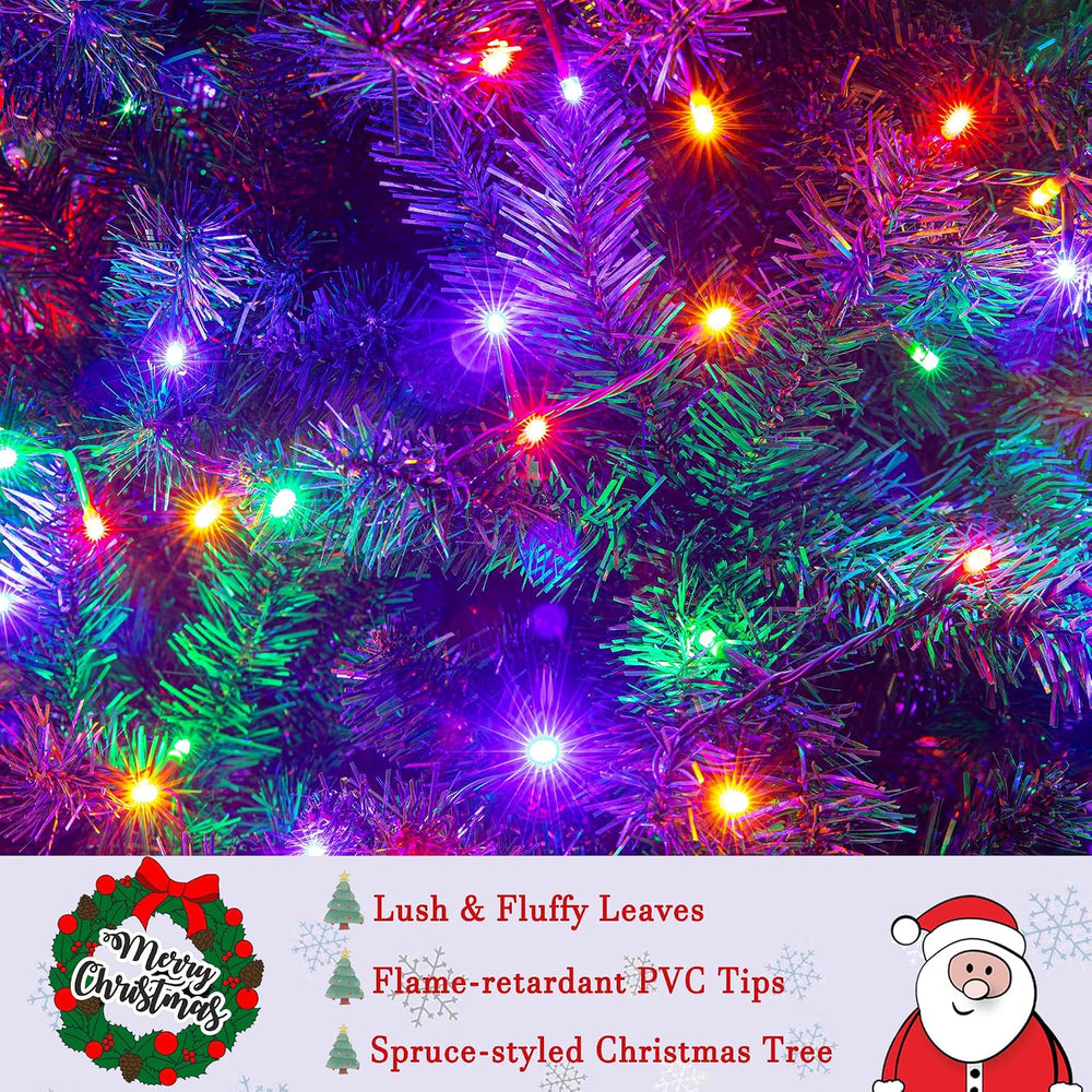 Sunnyglade 4Ft Premium Artificial Christmas Tree with 240 LED Multicolor