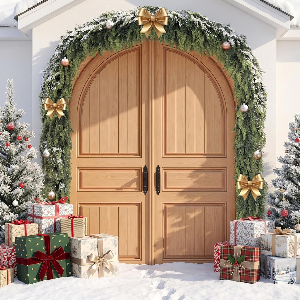 2 Pack 10FT Christmas Garland Real Touch Cedar Garland