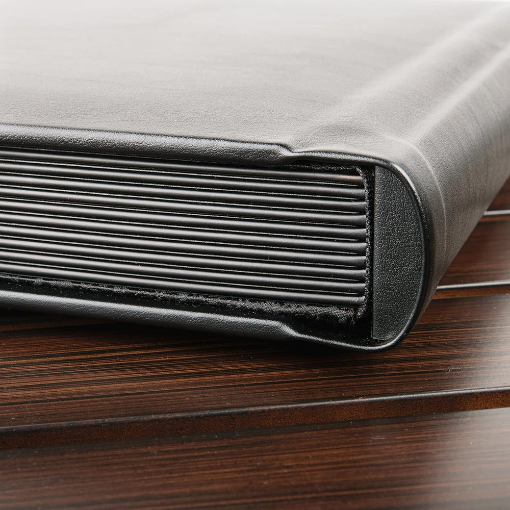 Professional Leatherette Bound Slip-in Photo Album 8x10 (10 Page), Black/Black