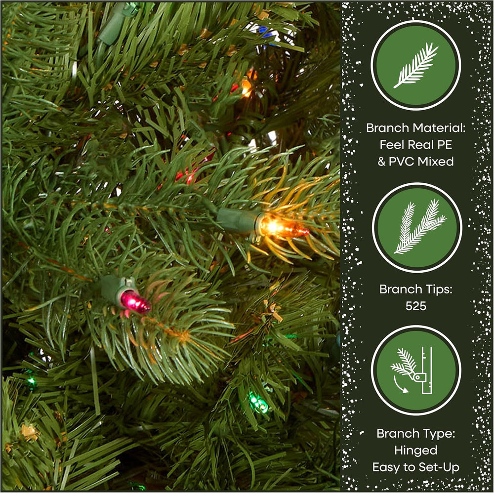National Tree Company 4.5ft Pre-Lit Downswept Douglas Fir Christmas Tree