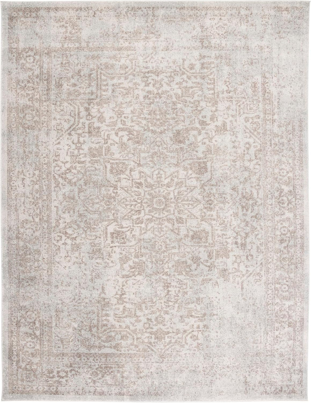 SAFAVIEH Evoke Area Rug 8x10 Large, Ivory & Taupe EVK256E