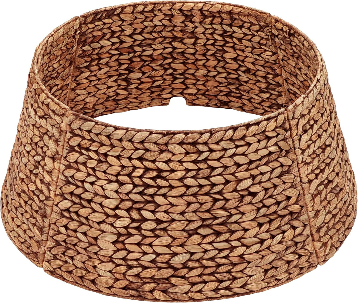 CENBOSS Rattan Christmas Tree Collar, Brown Wash, 24 inch