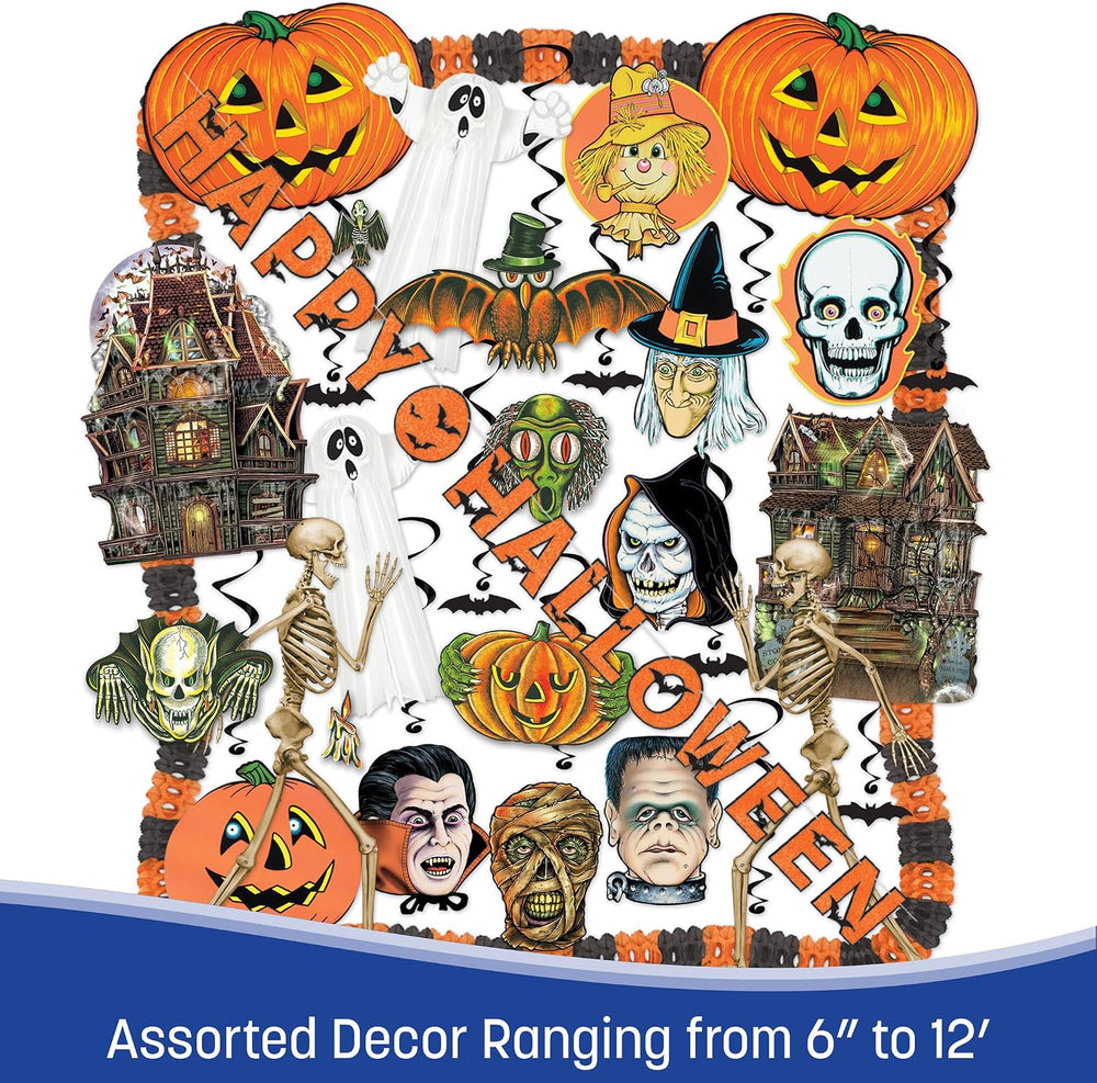 Beistle 24 Piece Halloween Decorating Kit - Complete Party Pack of Seasonal D...