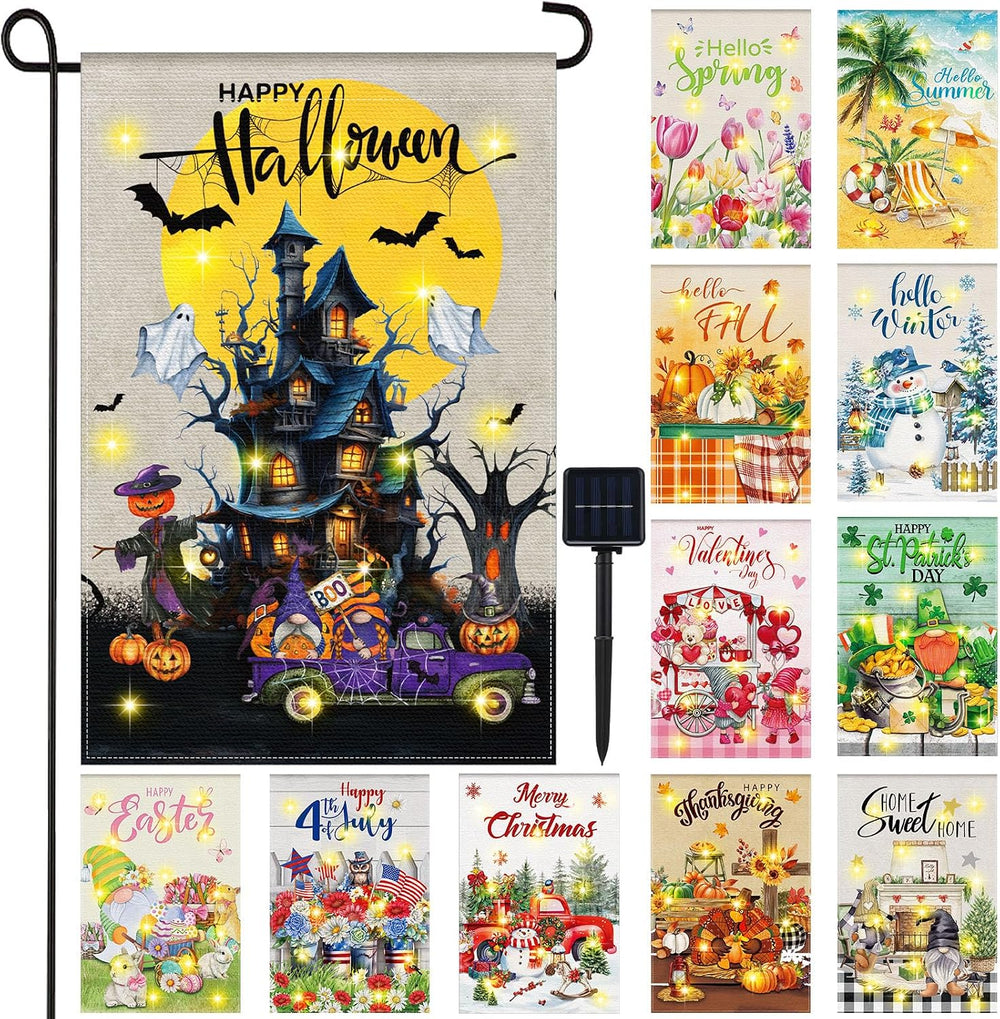 12 Pcs Garden Flags Double Sided 12x18 Inch Seasonal Yard Flags