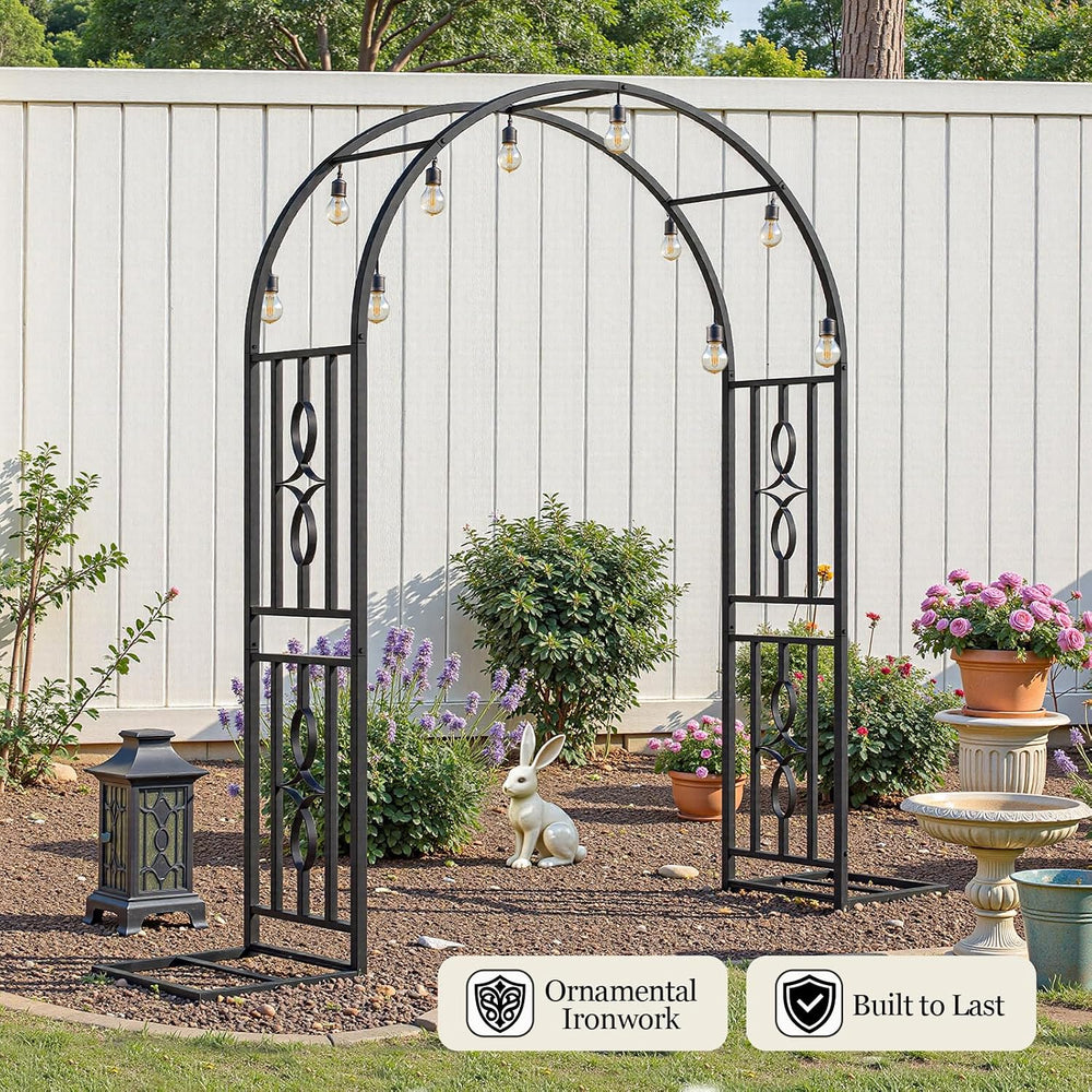 Metal Garden Arch, Heavy Duty Garden Trellis for Climbing Plants, with Enlarg...