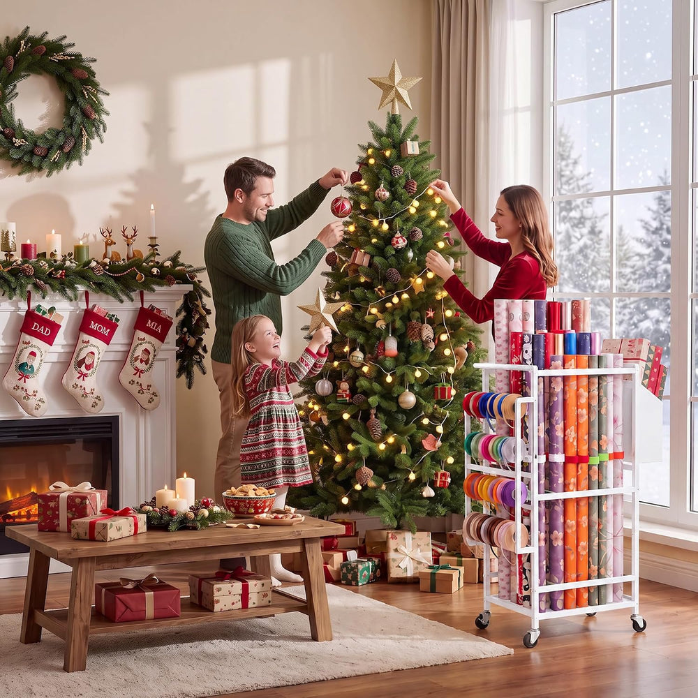 Nyamofly Wrapping Paper Storage Cart, Wrapping paper organizer storage