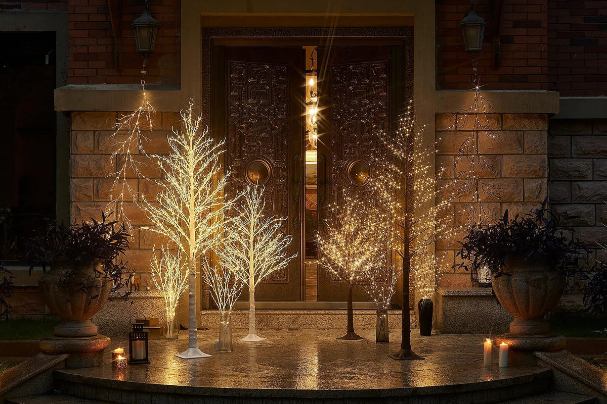 hairui lighted brown tree plug in 4ft 430, close-up detail