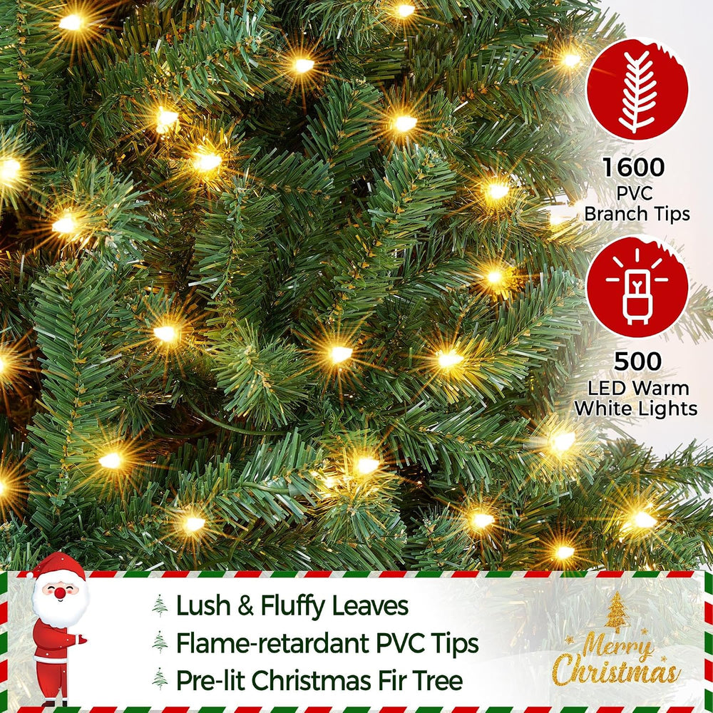 Yaheetech 9ft Pre-lit Pencil Artificial Christmas Tree, Green