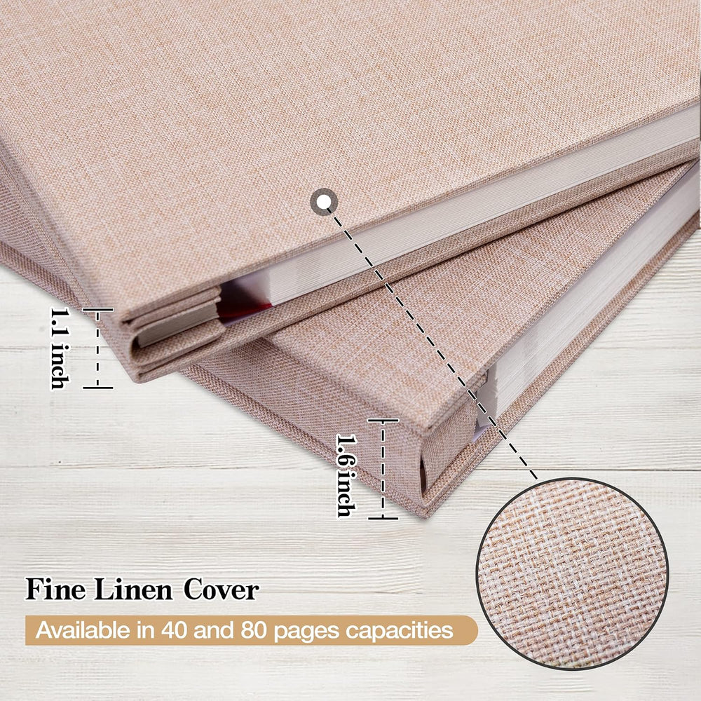 Self Adhesive Photo Album 80 Pages, Linen cover,Beige