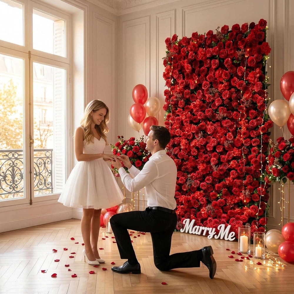 8ft*8ft Artificial Flower Wall Panels, Gorgeous 3D Silk Floral Backdrop