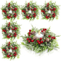 12 Pcs Christmas Candle Ring Wreath Small Kitchen Cabinet Table Decor