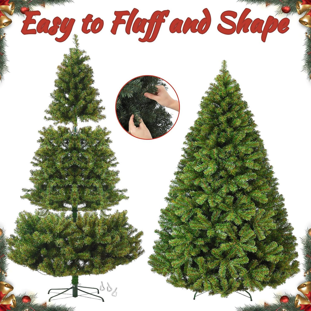 GAOMON 7.5ft Prelit Noble Fir Wide Artificial Christmas Tree w/RGBW Light