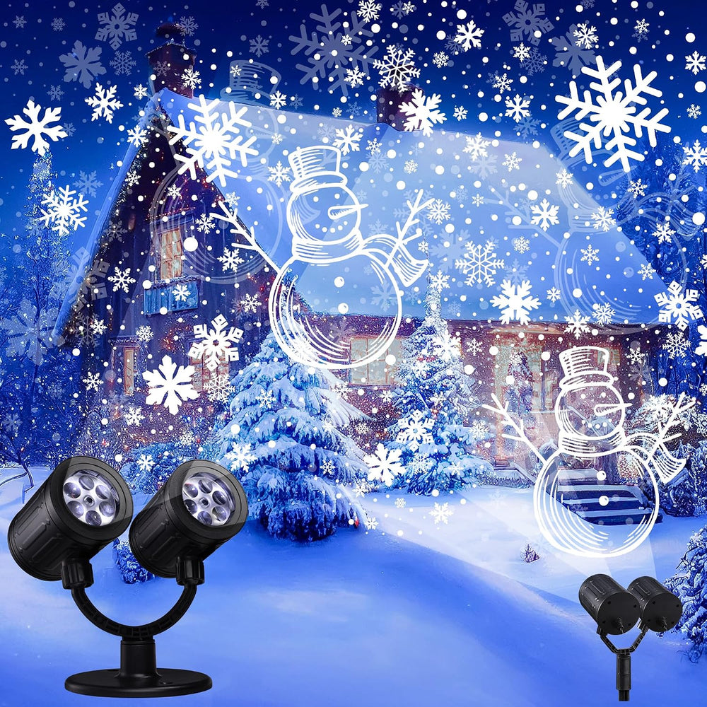 Toodour Snowman & Snowflake Christmas Projector Lights Outdoor, Double He...