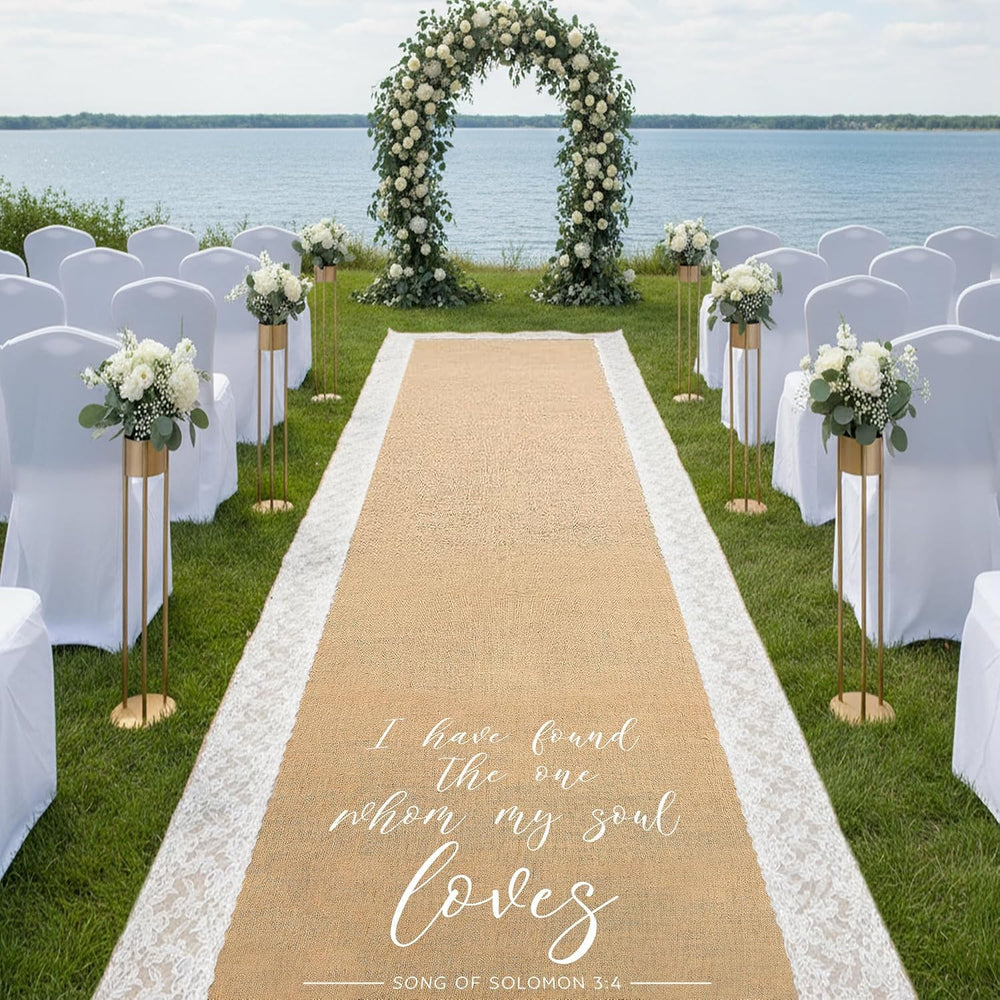15 Ft x 36 in Aisle Runner for Wedding Ceremony,Natural Burlap Wedding Aisle ...