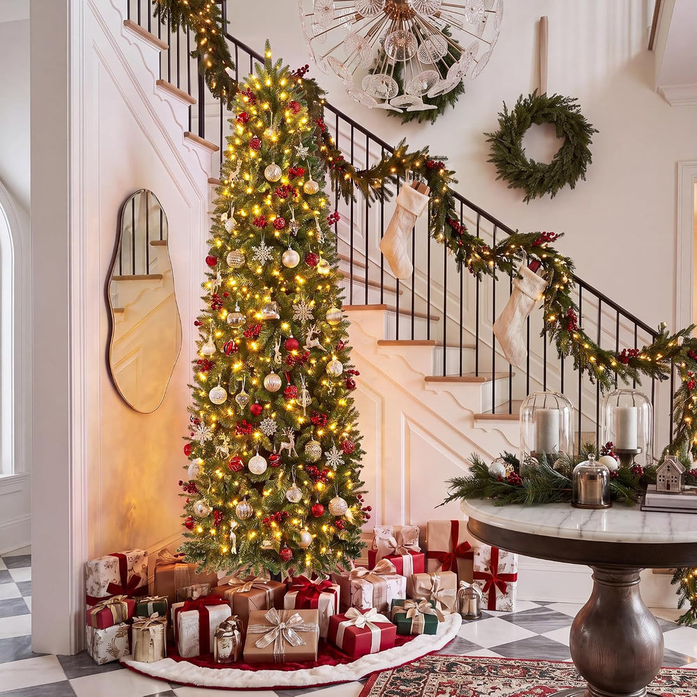 6 ft Prelit Pencil Christmas Tree, RGBW Lights, App Control