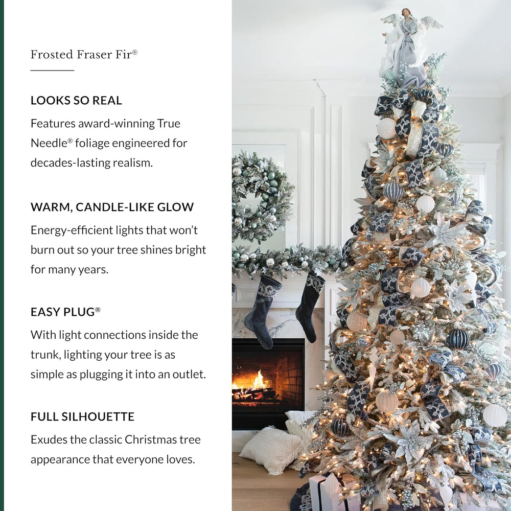 Balsam Hill BH Frosted Fraser Fir - Snow-Covered Artificial Christmas Tree wi...