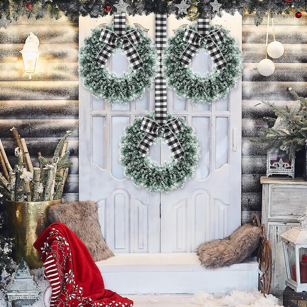 capoda 6 pcs christmas wreaths with bow 10.24, package contents
