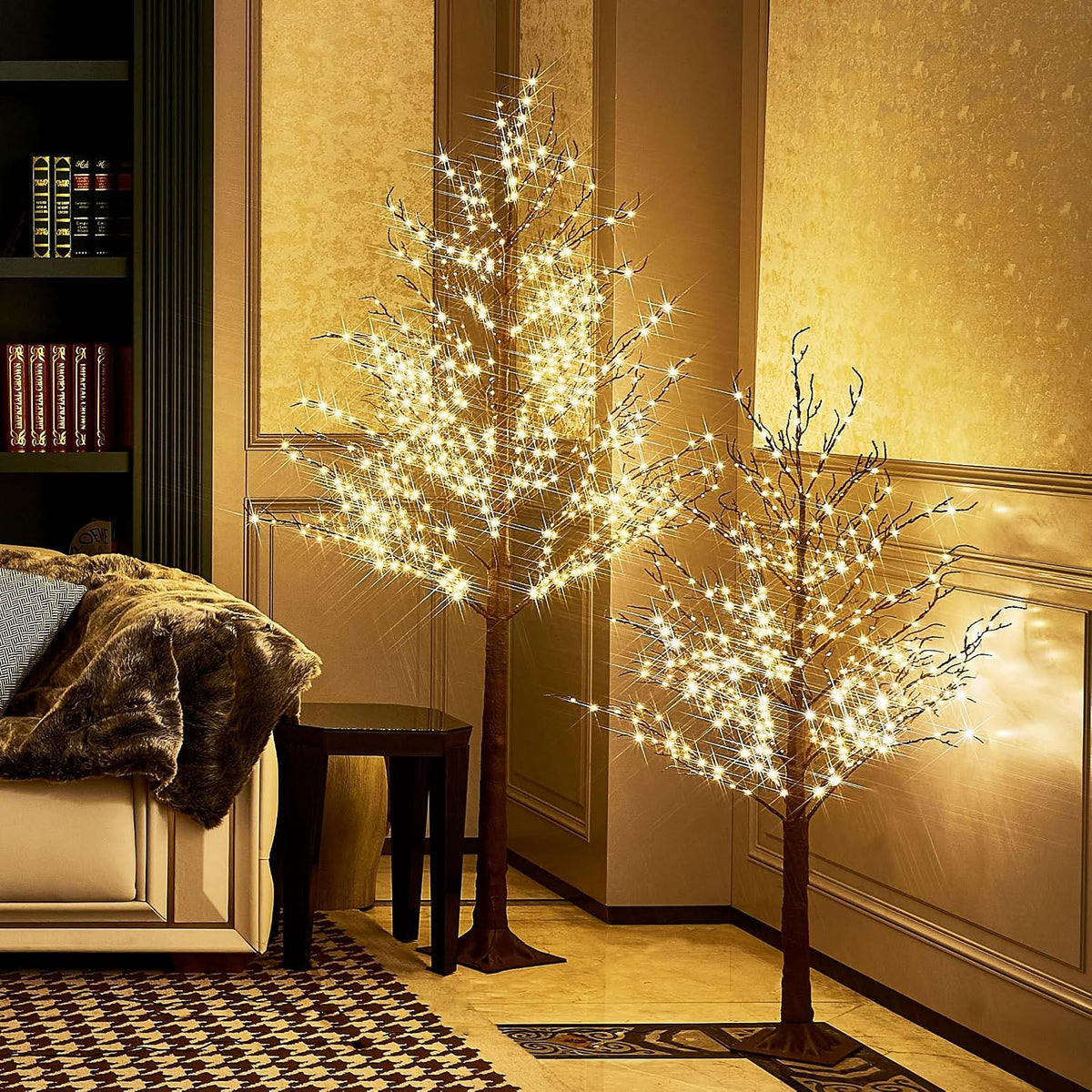 hairui lighted brown tree plug in 4ft 430, side view