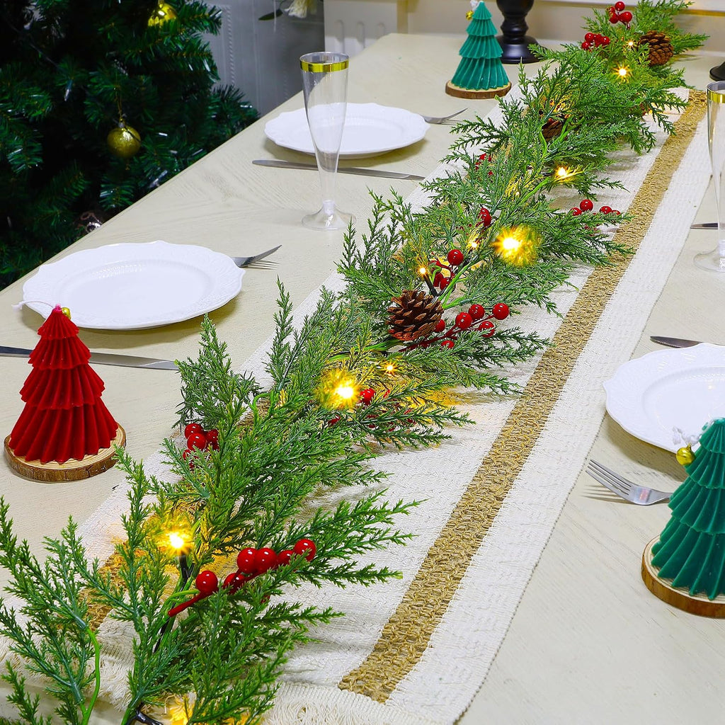 Lulu Home 9FT Pre-lit Christmas Garland, 30 LEDs