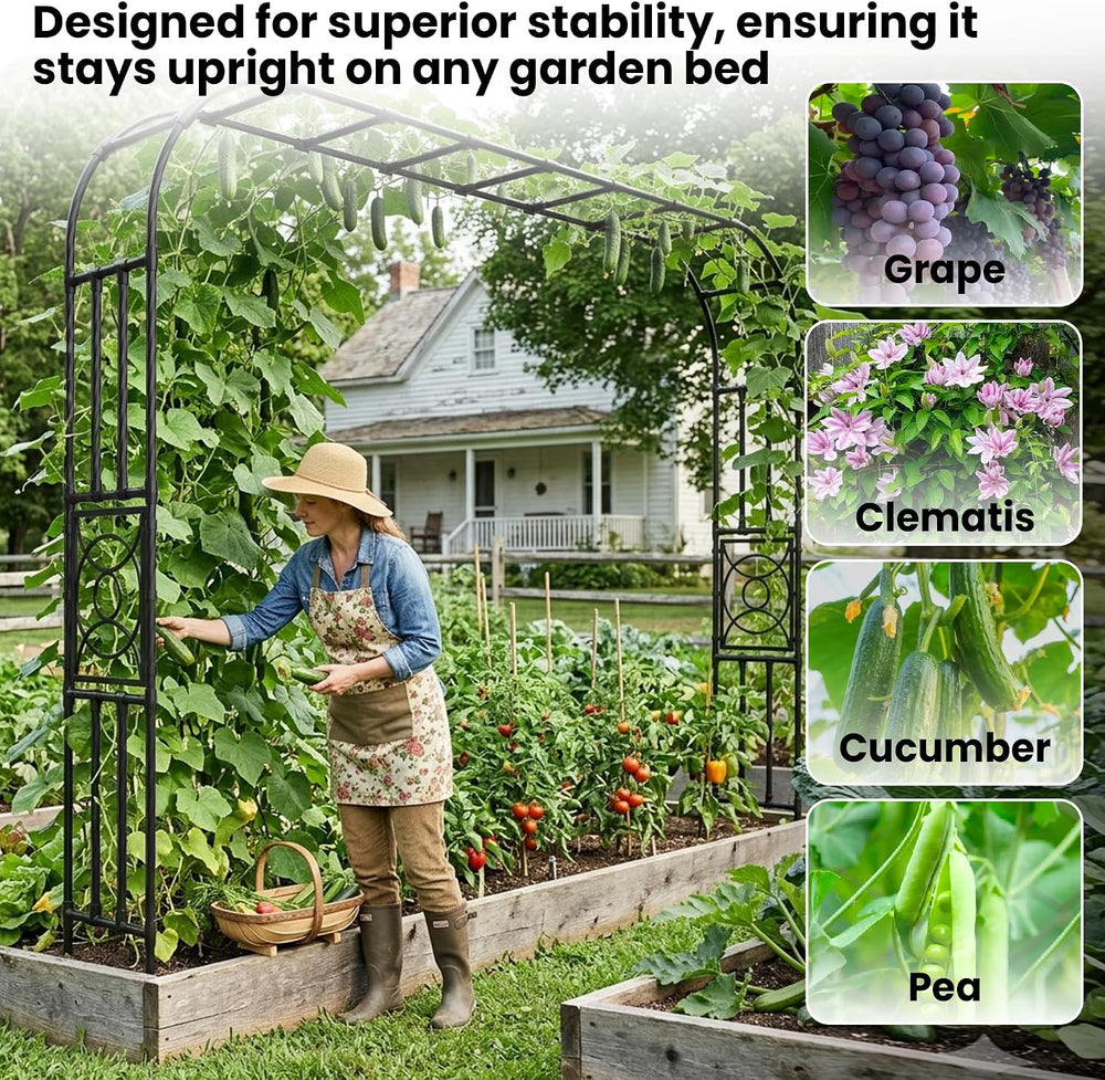 Heavy Duty Garden Arch Trellis,118.1 x 98.4 in, with Lattice