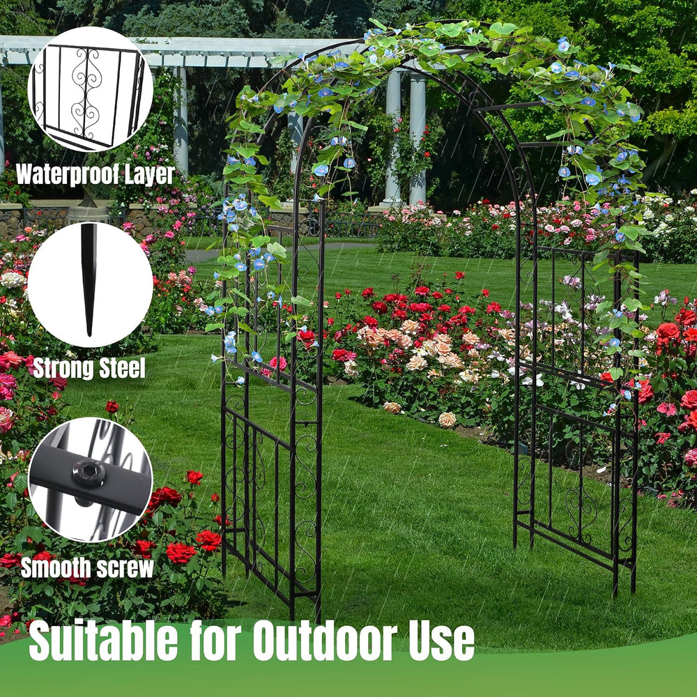 Garden Arbor Trellis 7FT, Heavy Duty Plant Climbing Archway