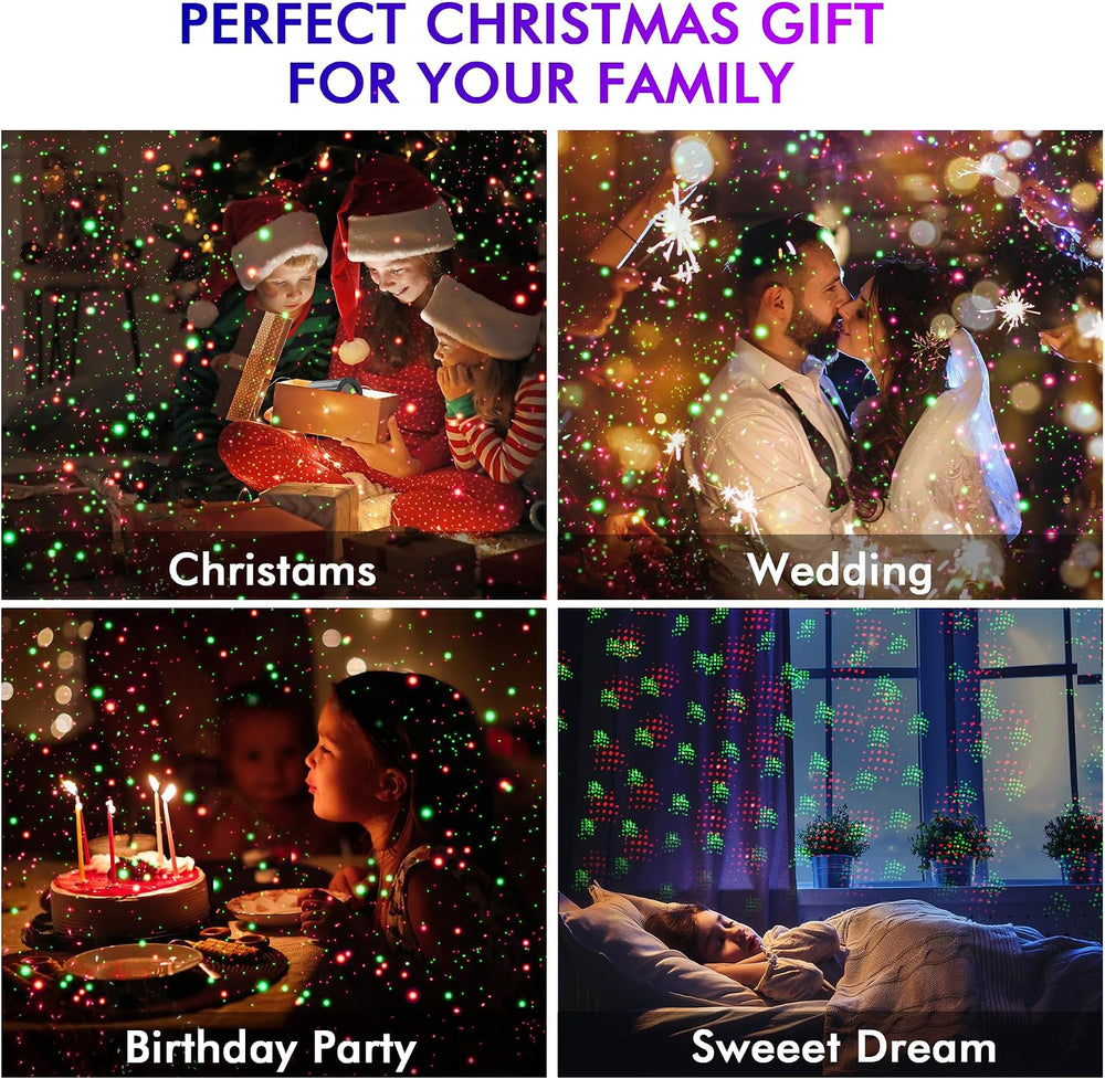 Christmas Projector Lights Outdoor, Red & Green Stars Decorations