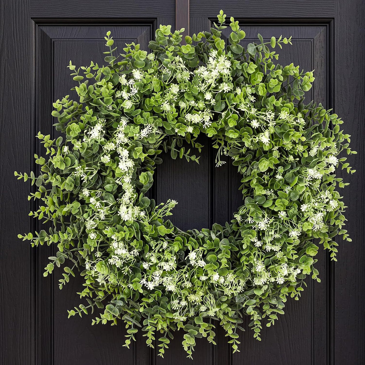 26 Inch Faux Boxwood Wreath for Front Door, All Season Green Wreath