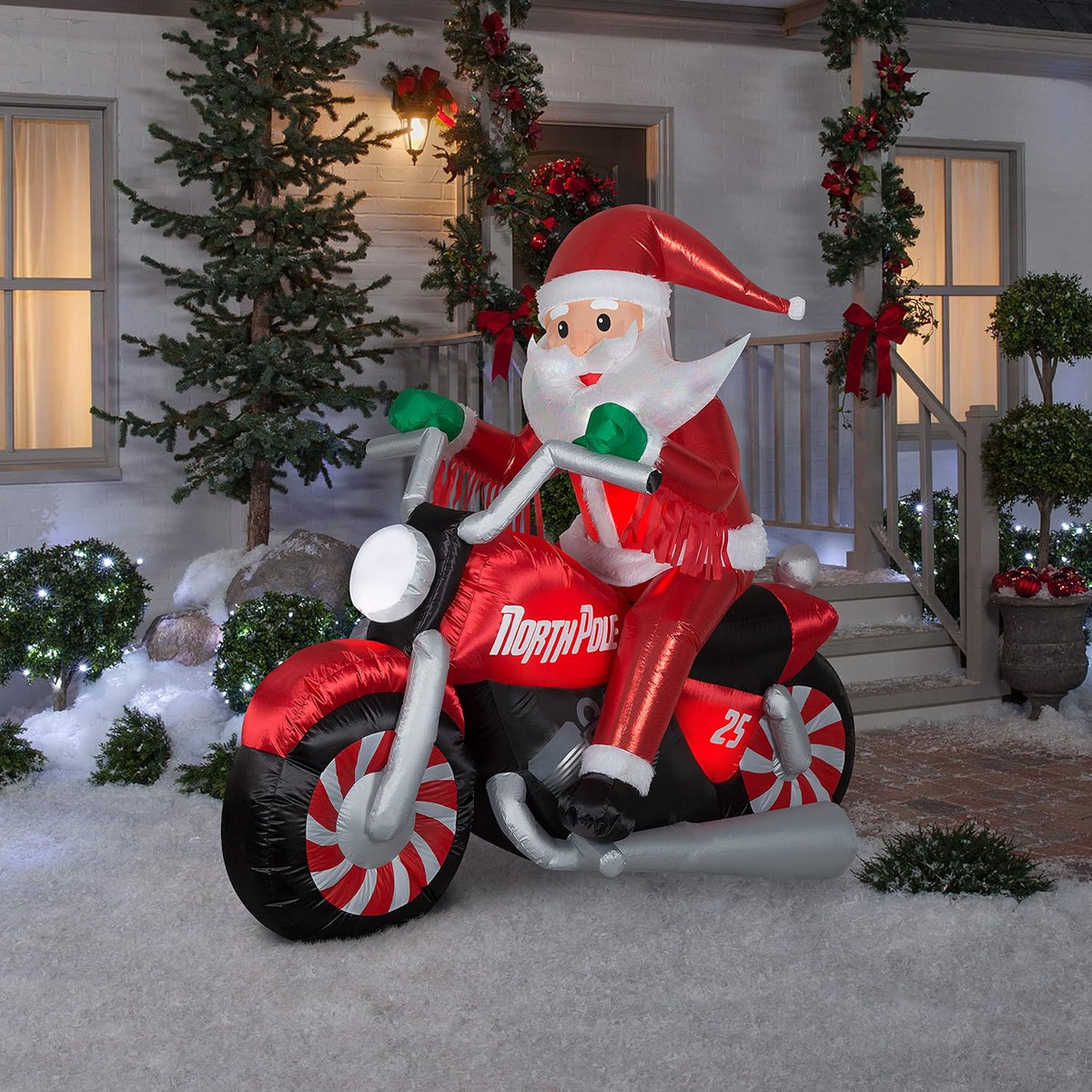 gemmy christmas airblown inflatable inflatable luxe santa on shown in use