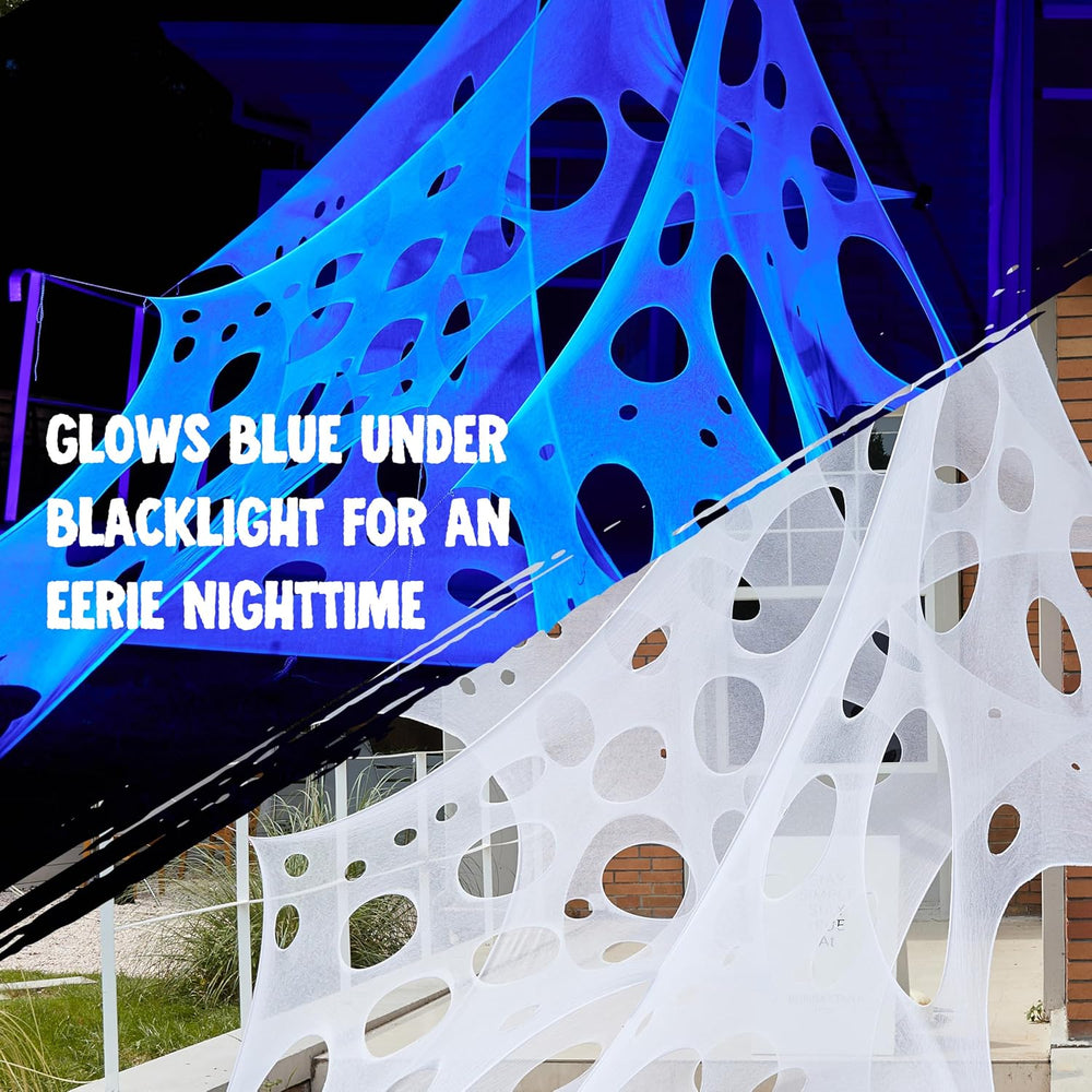 JOYIN 1000sqft Halloween Spider Web Decoration Outdoor, Glow-in-the-Dark Gian...