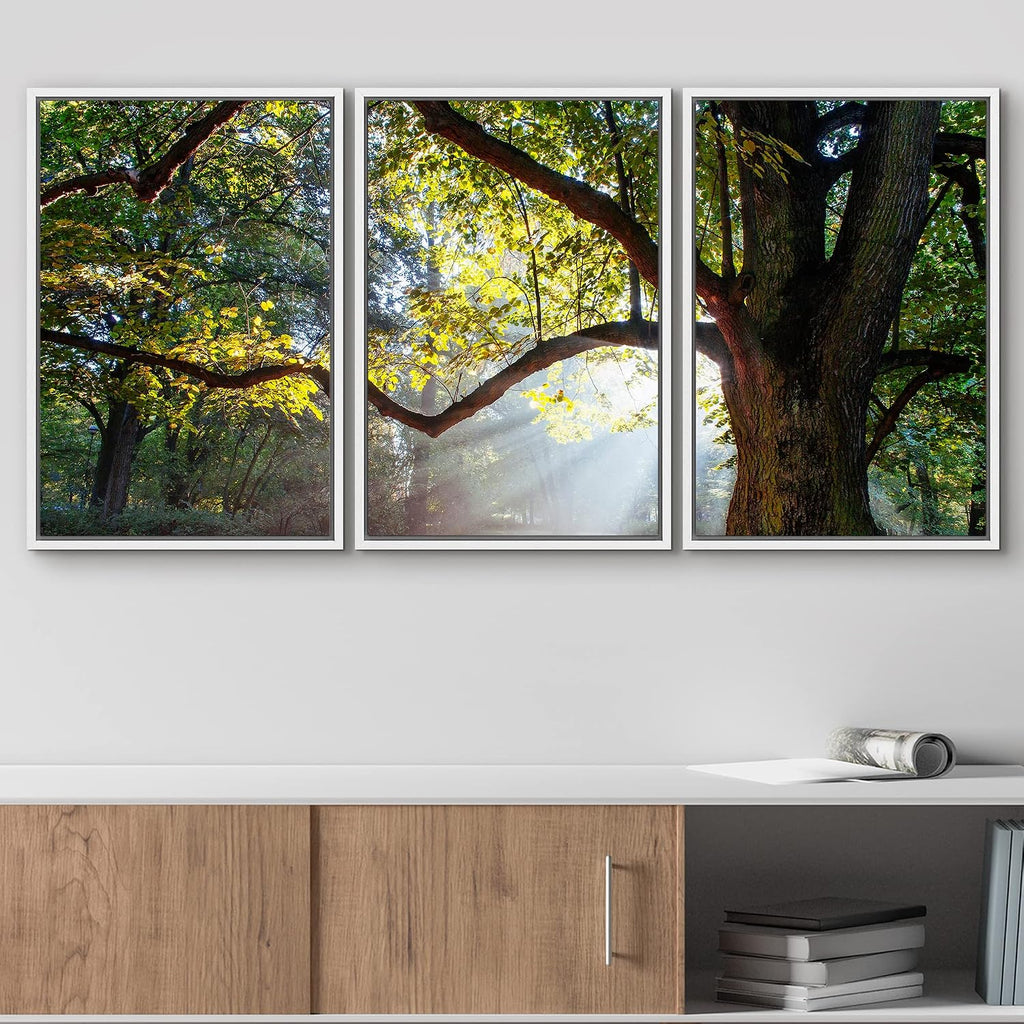 wall26 - 3 piece framed canvas wall art shown in use