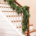 Mixed Norfolk Pine Garland with Evergreen, and Cedar Garland Artificial Realistic Greenery Branches for Decoration, Christmas Garland for Mantle, Premium Real Touch (6 Foot)