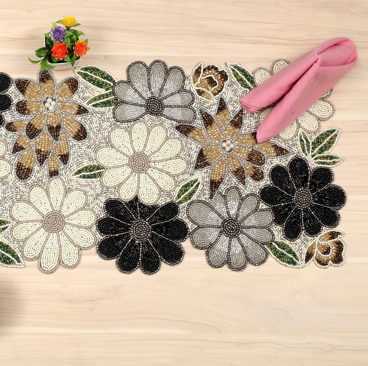 lightnpro floral handmade decorative thanksgiving christmas beaded table, package contents