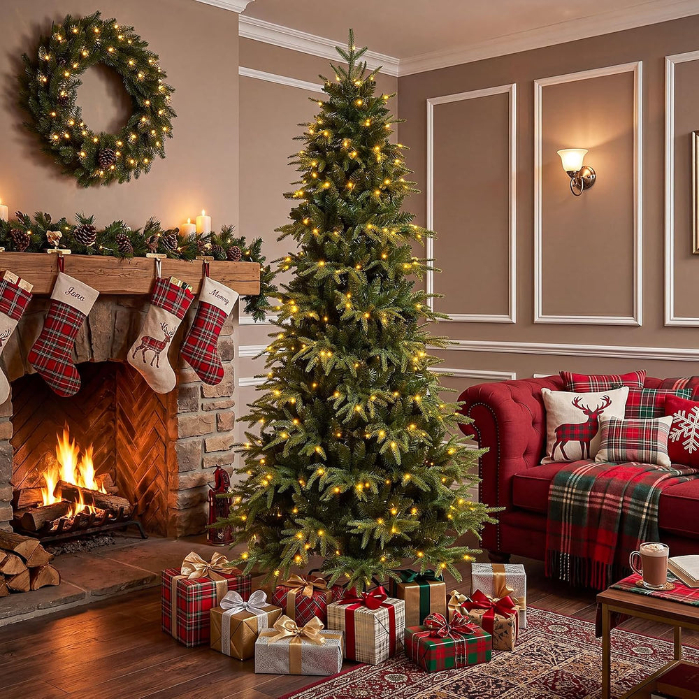 OasisCraft 7ft Aspen Prelit Christmas Tree with Remote Controller,300 RGB Col...