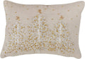 SARO LIFESTYLE Poly Blend Embroidered Christmas Tree Pillow with Down Filled