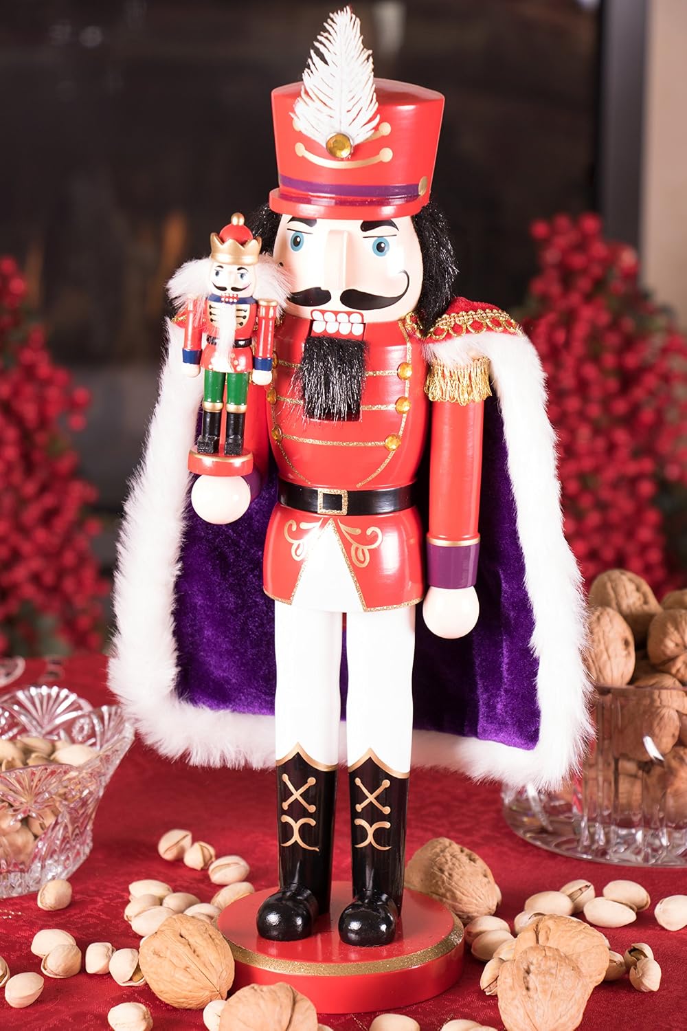 clever creations red prince 14 inch traditional wooden showing dimensions