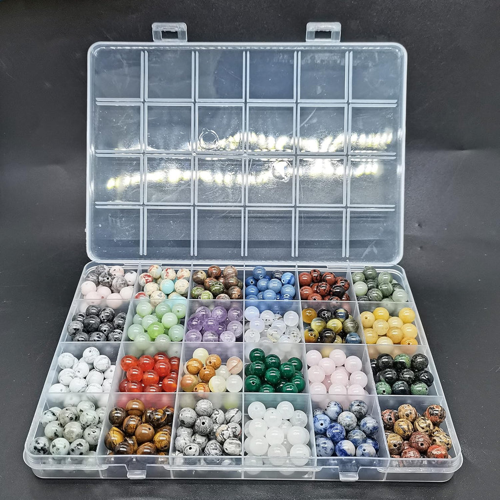 8mm natural round stone beads gemstone beading hole, side view