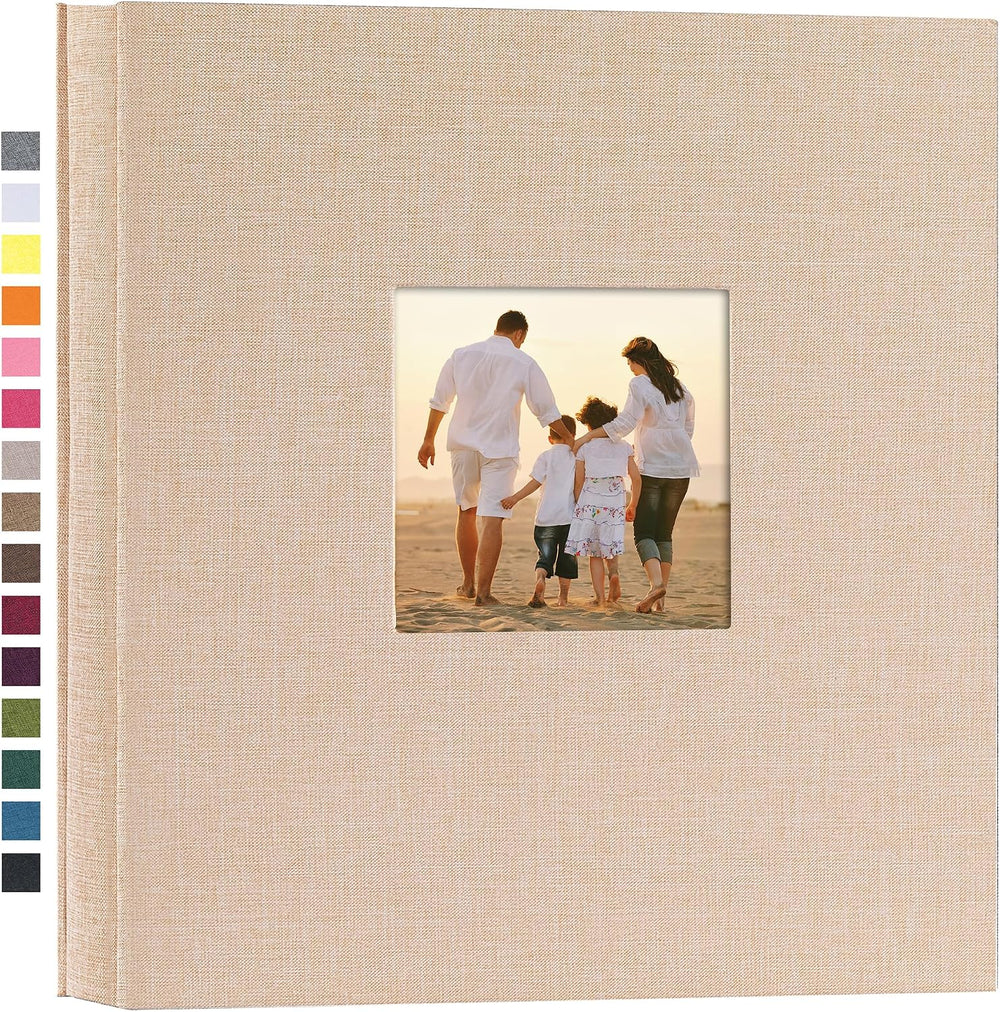 potricher Photo Album 4x6 Pictures, 1000 Pockets, Linen Cover, Beige