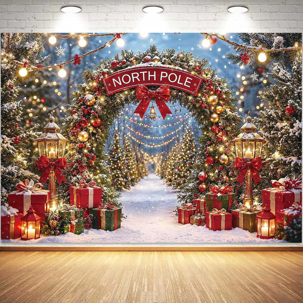 Christmas North Pole Photography Backdrop, 10x8ft