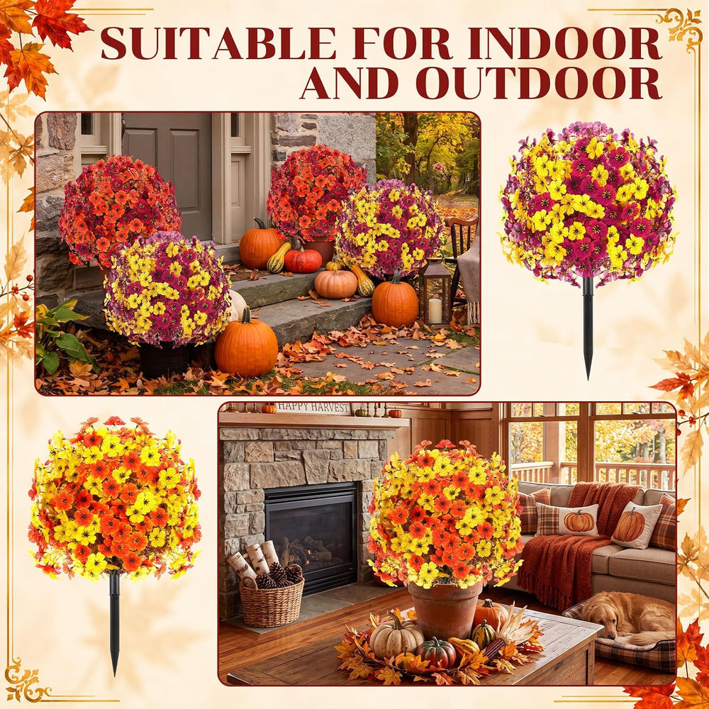 6 Pack 20" Fall Artificial Topiary Ball Trees