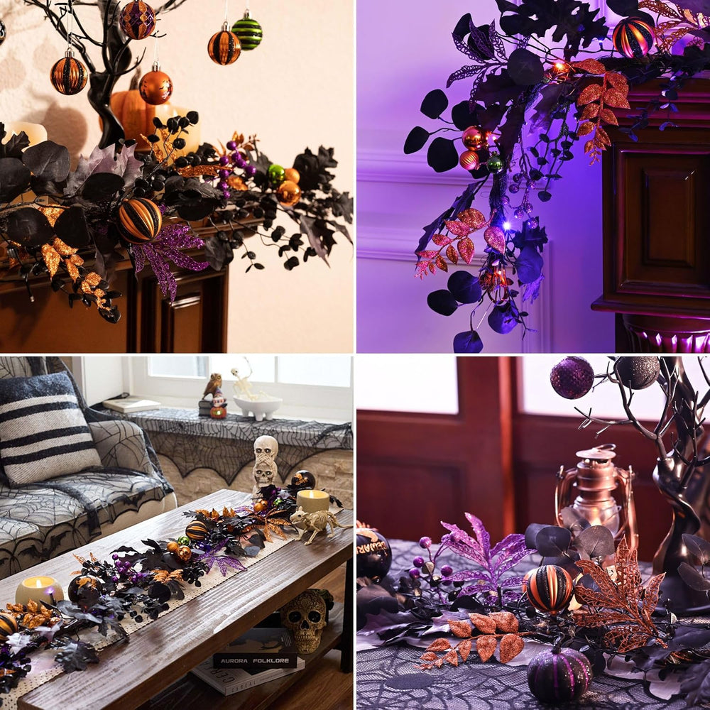 Valery Madelyn 6ft Halloween Garland for Mantel with Lights Party Decor