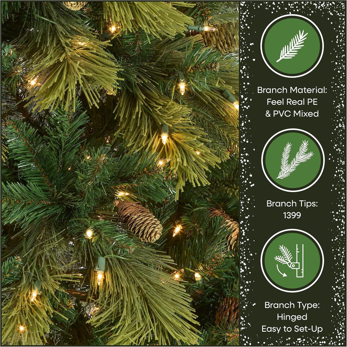National Tree Company 7.5ft Pre-Lit Carolina Pine Artificial Christmas Tree