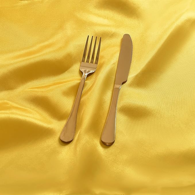 50 Pieces Gold Satin Napkins, 17" x 17" Square Table Napkins, Silky Soft Smooth Washable Napkins for Restaurant, Weddings, Dinner, Party Decoration
