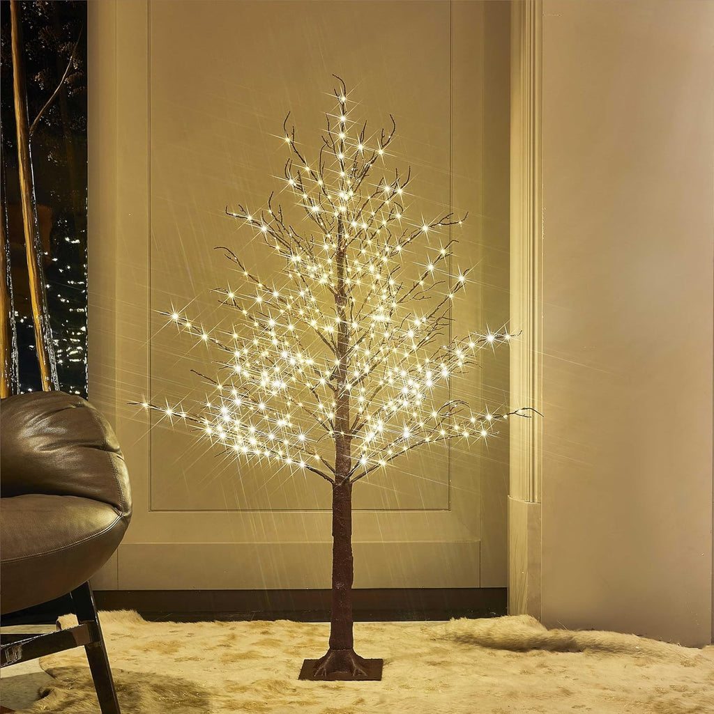 hairui lighted brown tree plug in 4ft 430 showing dimensions