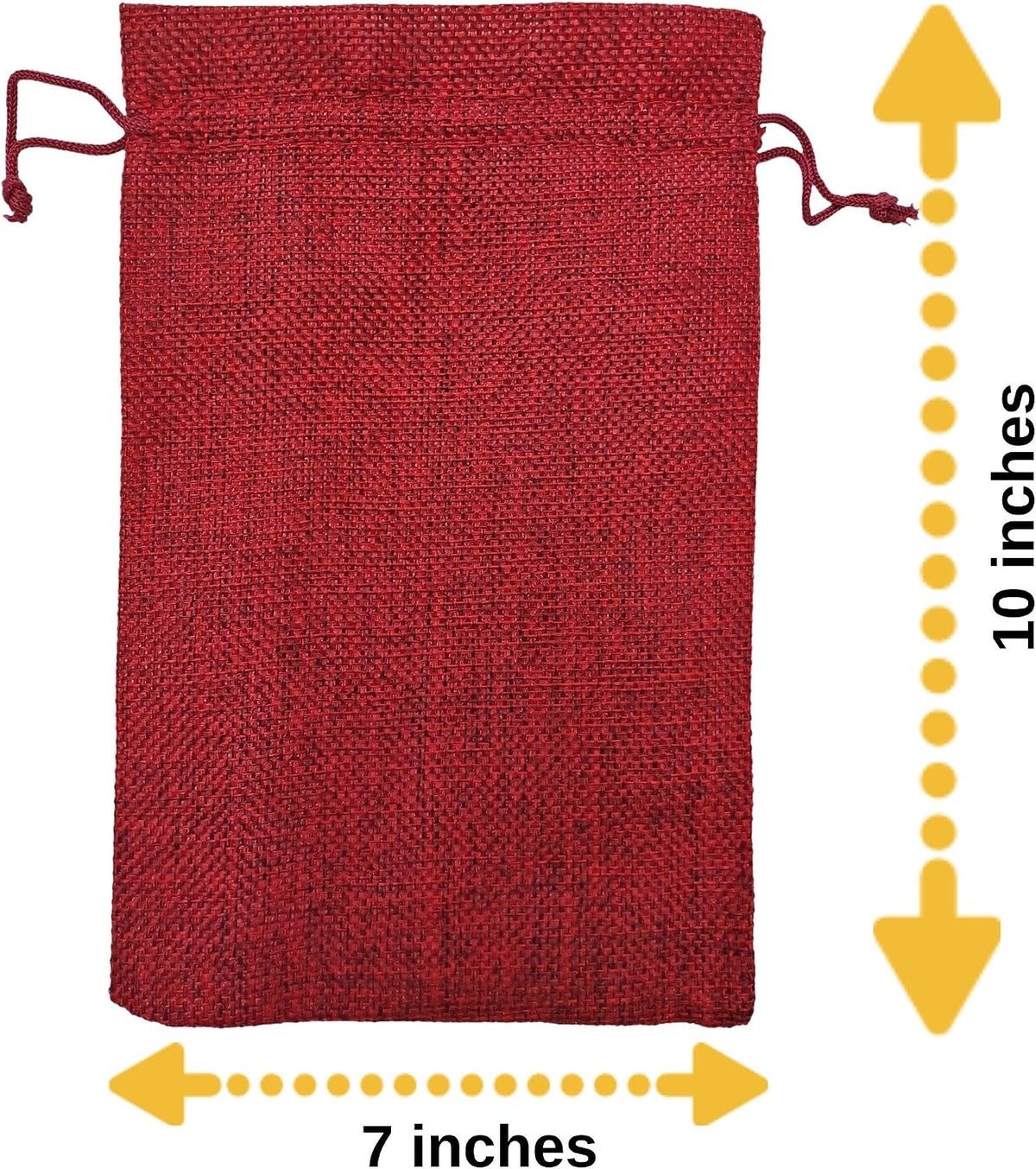 supply friend 50 red burlap gift bags with, close-up detail