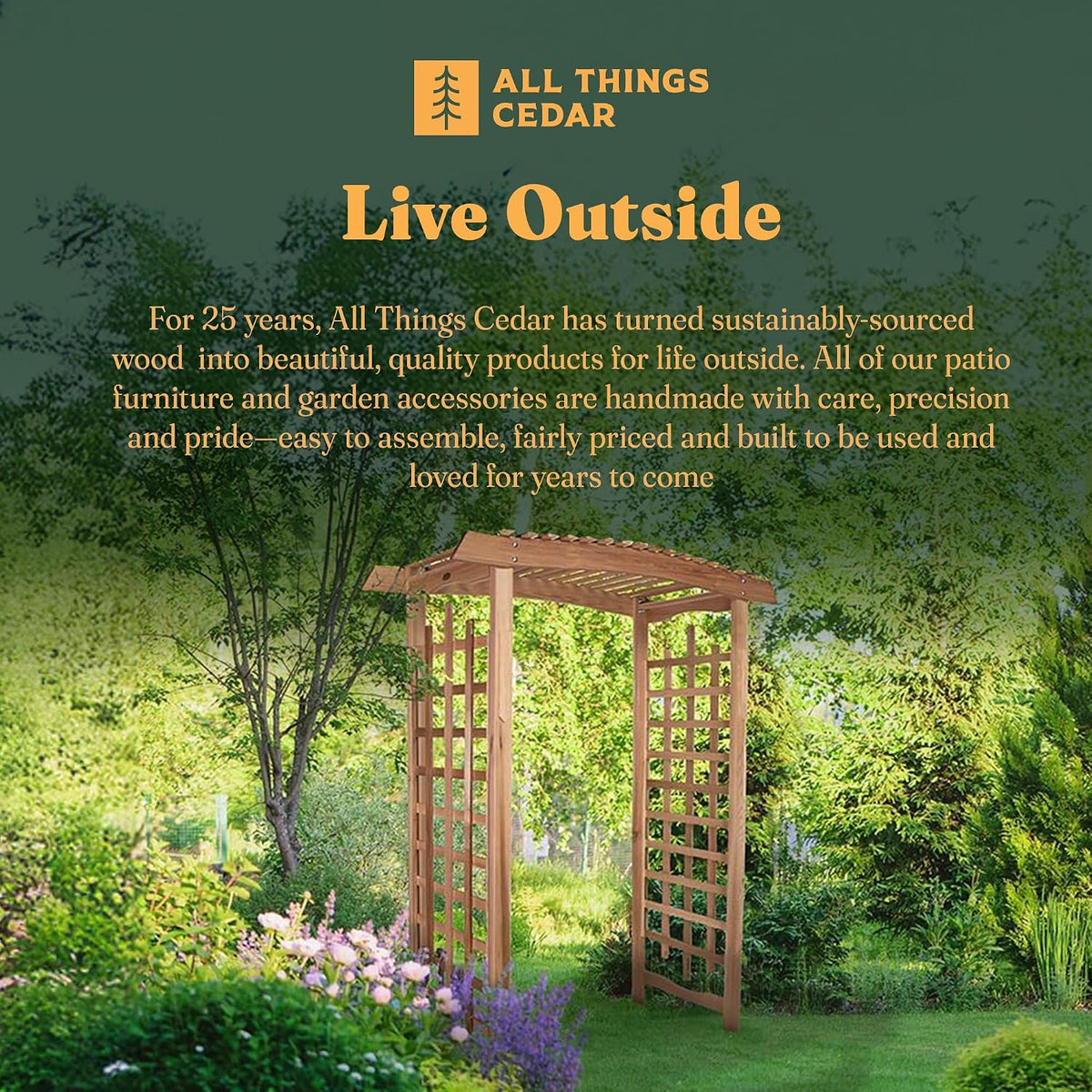 all things cedar 8-ft pagoda arbor garden arch, package contents