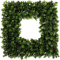 Pure Garden Square Boxwood Wreath for Front Door, Green, 16.5”