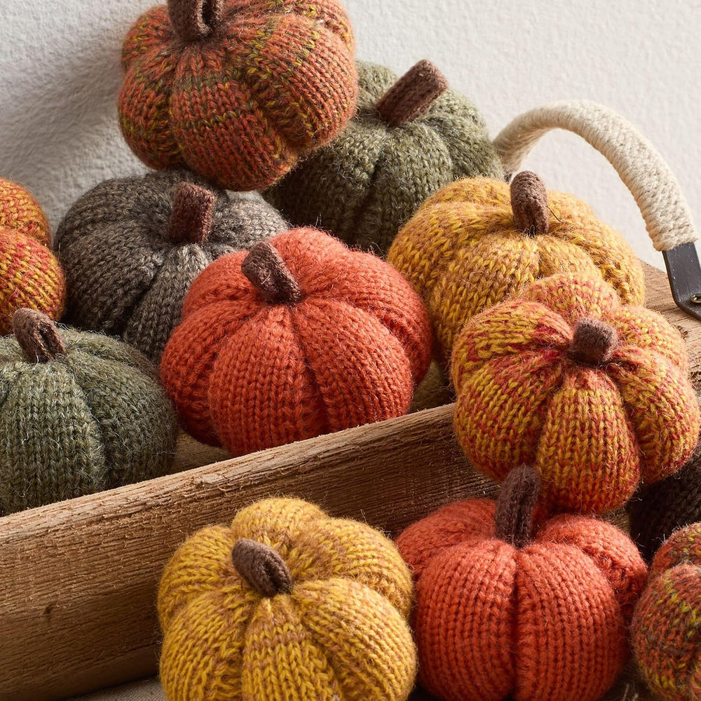 Cozy Mini Knit Pumpkin Set of 12 (Spiced Maple Full Set)