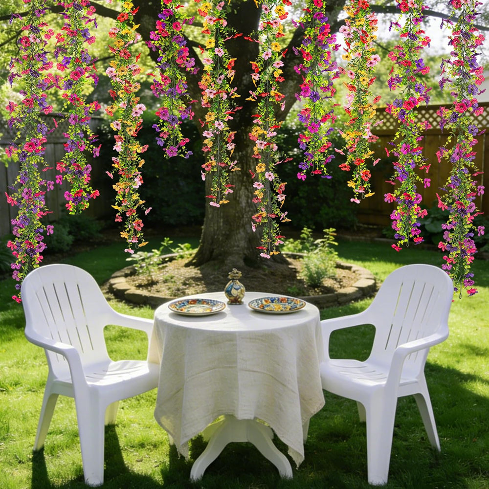 Artificial Flowers Garland Ivy, 4 Pack 5.9 FT Spring Summer Decor UV Resistan...